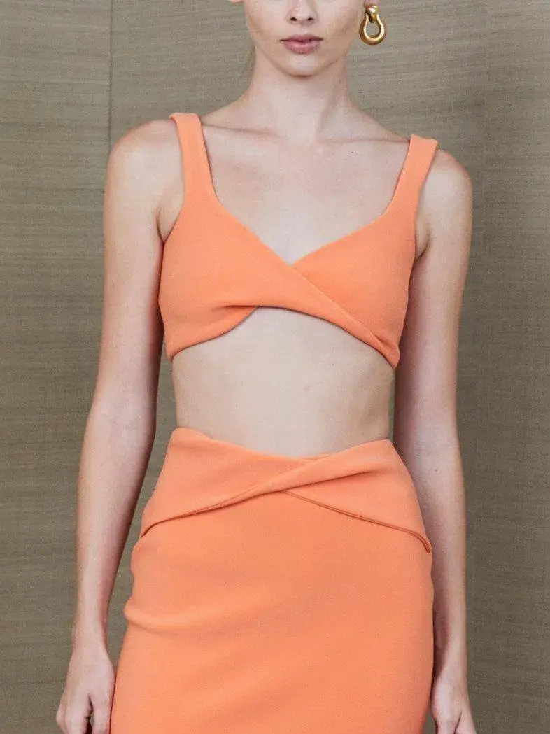 Bec & Bridge Clover Crop Top Nectarine Size AU 10 for rent on The Volte - main image