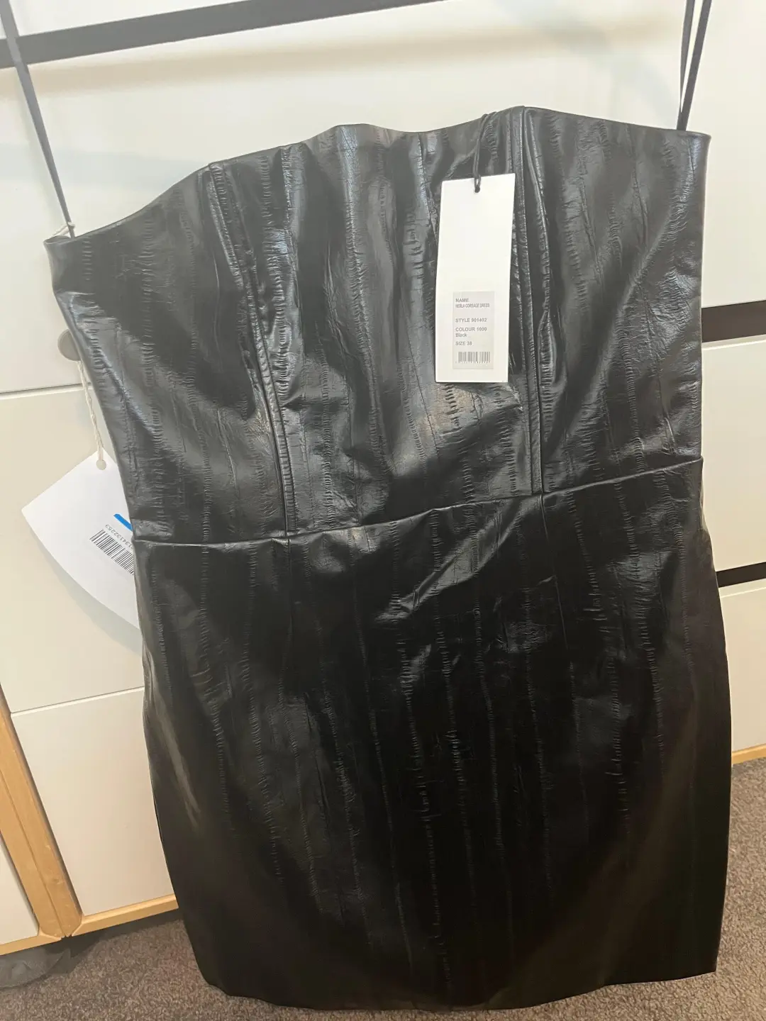 Rotate by Berger Christensen Herla strapless snake effect vegan leather mini dress- 38 for rent on The Volte - main image