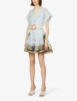 Zimmermann The Postcard Shirt Mini Dress in Lorne Print Size 0 / AU 8 for rent on The Volte - image 1