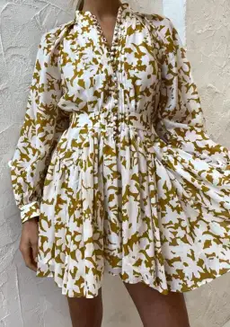 Acler Wolcott Dress In Sienna Shadow Print Size 10