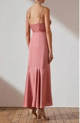 Shona Joy Luxe Bias Frill Wrap Dress Pink Size 8