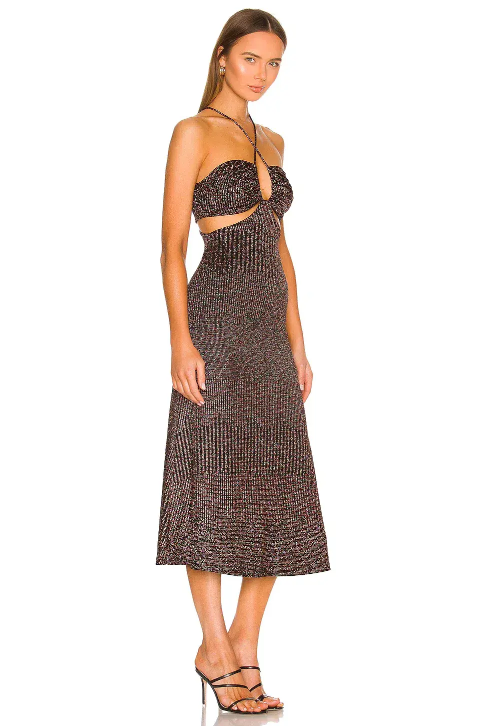 MISHA Dulci Midi Dress Brown Size 6/XS for rent on The Volte - main image