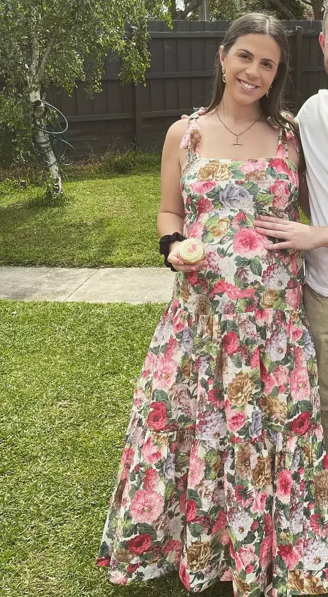 Zimmermann Mae Tie Shoulder Dress Rose Floral Size 16 for rent on The Volte - main image