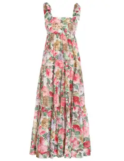 Zimmermann Mae Tie Shoulder Dress Rose Floral Size 16 for rent on The Volte - image 3