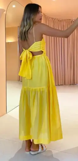 Bec & Bridge Papillon Midi Dress Yellow Size 8