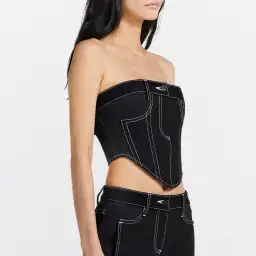 Dion Lee Denim Corset Top Black Size 8 for rent on The Volte - image 2