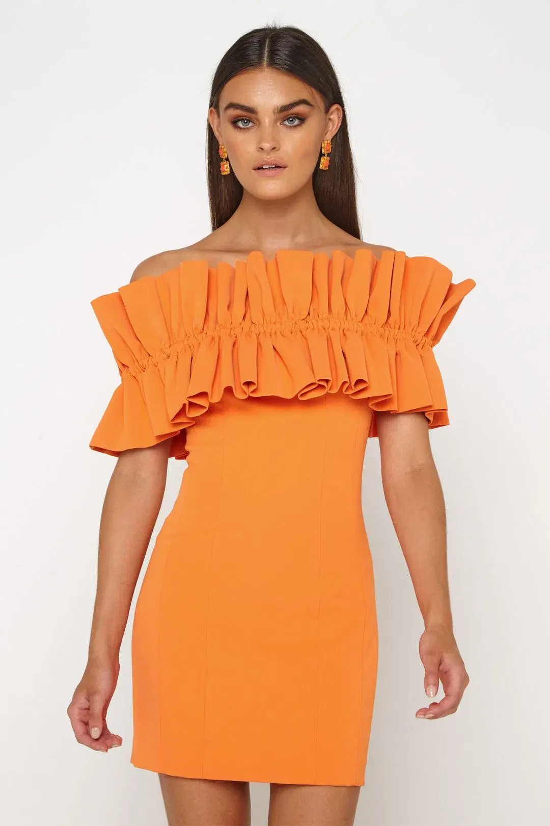 Mossman The Curious Mini Dress Orange Size 12 for rent on The Volte - main image