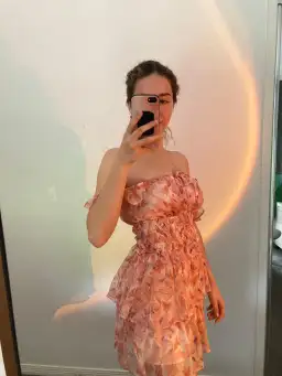 Floral Ribbed waist with layered bottom floral dress for rent on The Volte - image 1