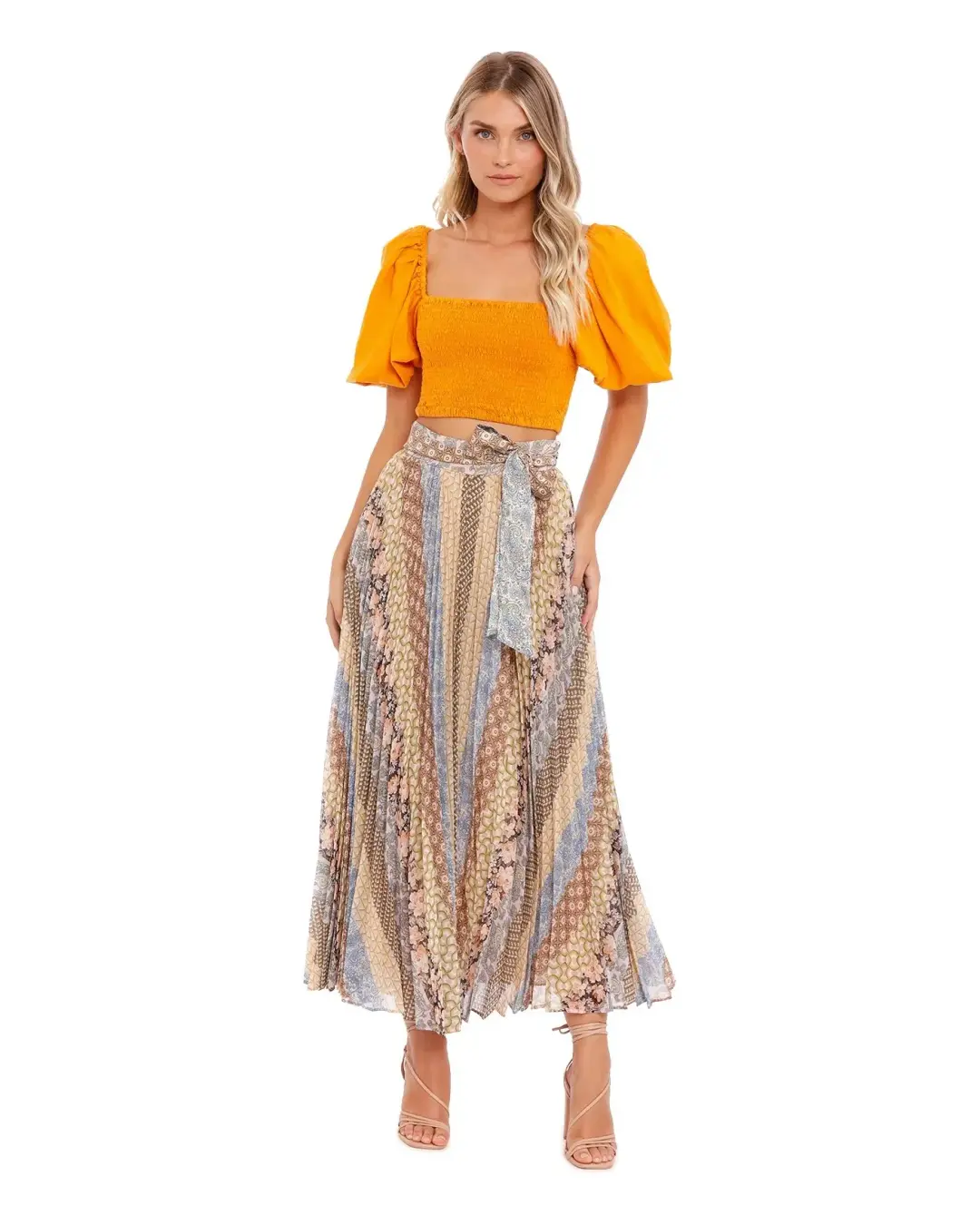 Zimmermann Sunray Skirt Tiled Stripe Size 2 / Au 12 for rent on The Volte - main image