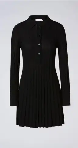 Scanlan Theodore Pleated Rib Mini Dress Black Size 8