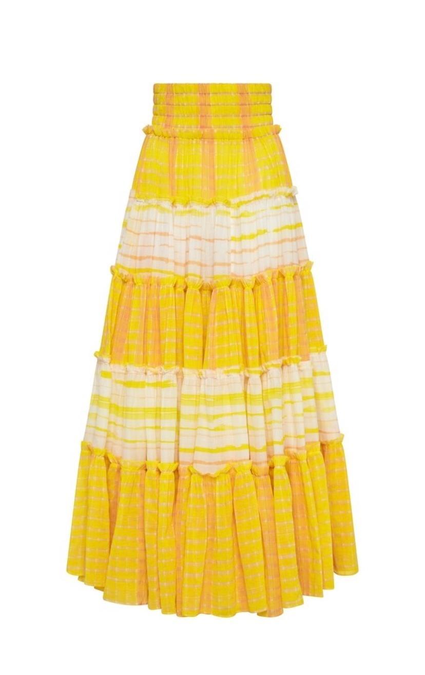 Aje Wilderness Tiered Cotton Maxi Skirt Size 8 for rent on The Volte - main image