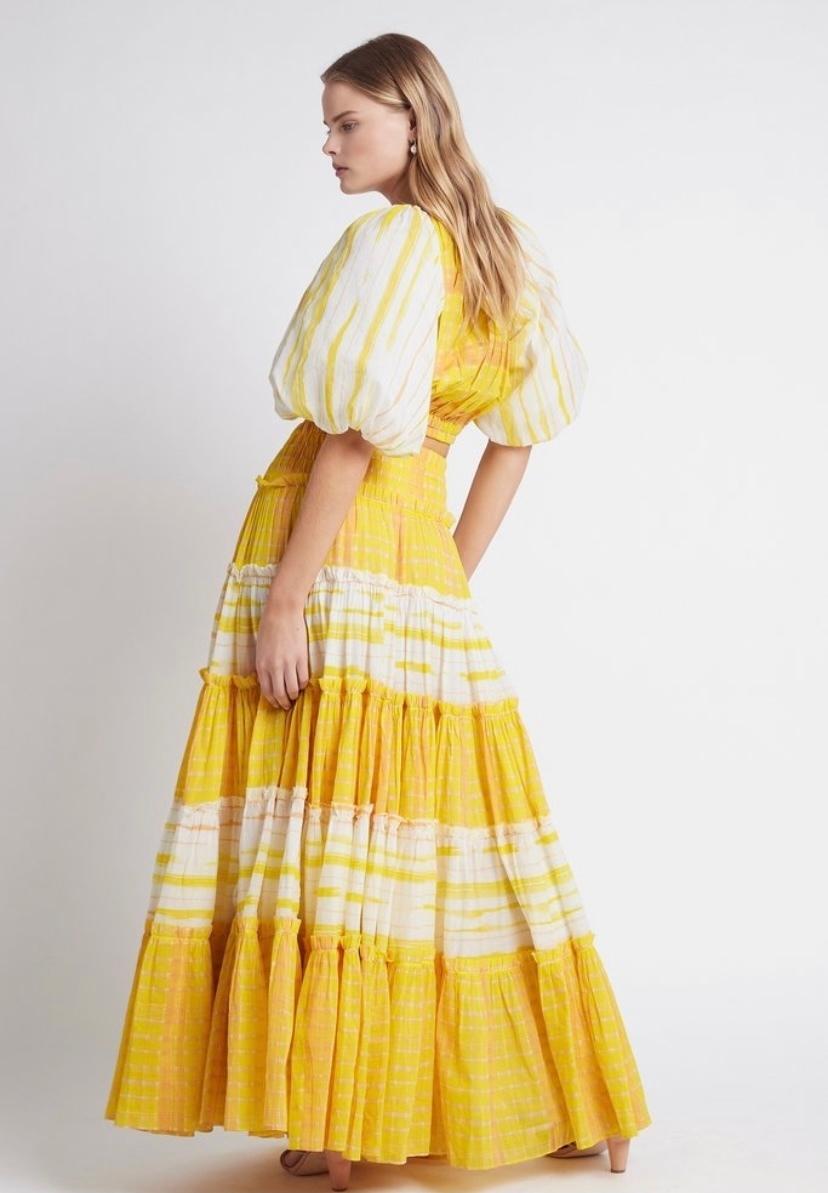 Aje Wilderness Tiered Cotton Maxi Skirt Size 8 for rent on The Volte - main image