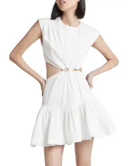 Aje Solstice Cut Out Ring Flip Mini Dress White Size 6