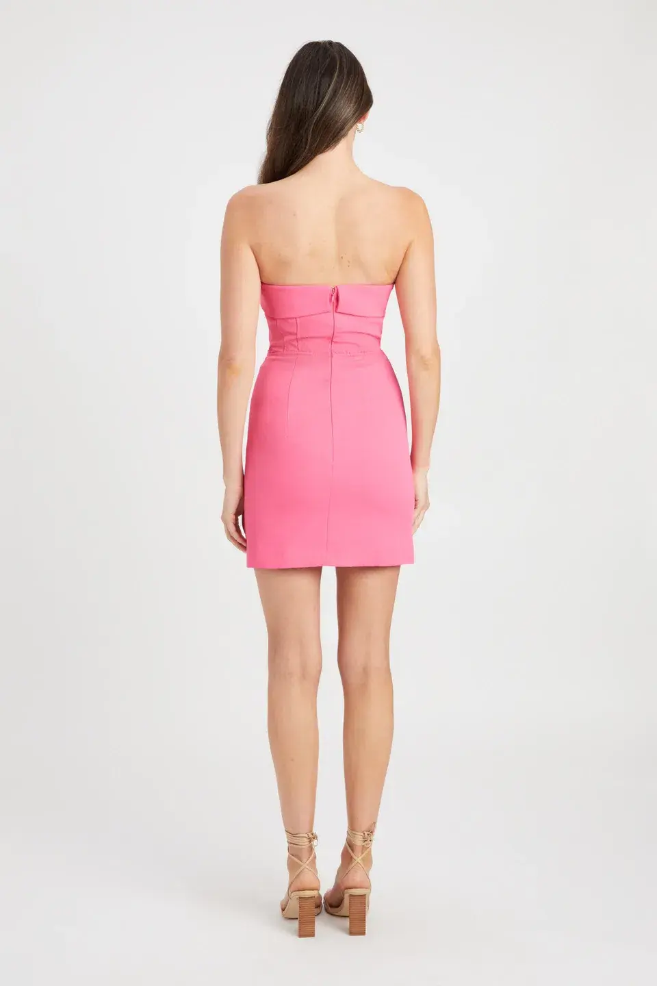 Kookai Oyster Strapless Mini Dress Pink Size 10  - Image 3