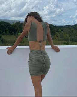 Bec and Bridge Vixen Mini dress - Olive size 8