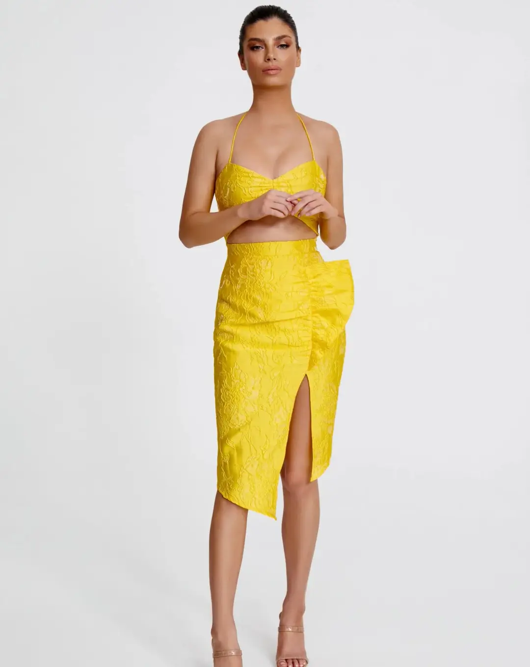 Derma Department Paloma Dress Yellow Size 8 for rent on The Volte - main image