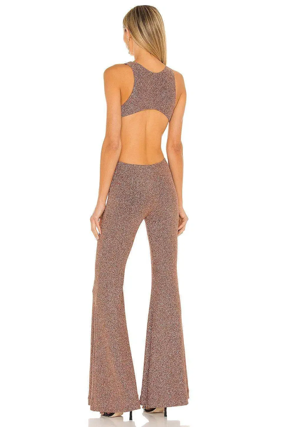 Natalie Rolt Nadia Jumpsuit - Metallic Bronze for rent on The Volte - main image