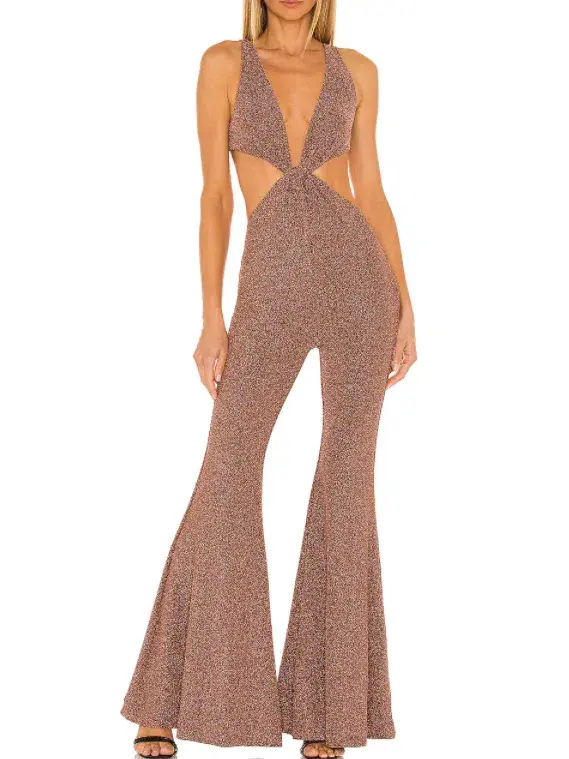 Natalie Rolt Nadia Jumpsuit - Metallic Bronze for rent on The Volte - main image