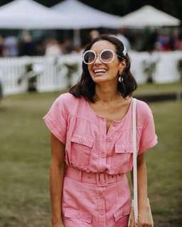 Steele Geneva Detailed Pink Button up Dress - Size 12