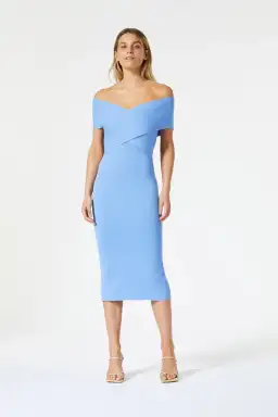 San Sloane Crossover Midi Dress Cornflower Blue Size XS for rent on The Volte - image 2
