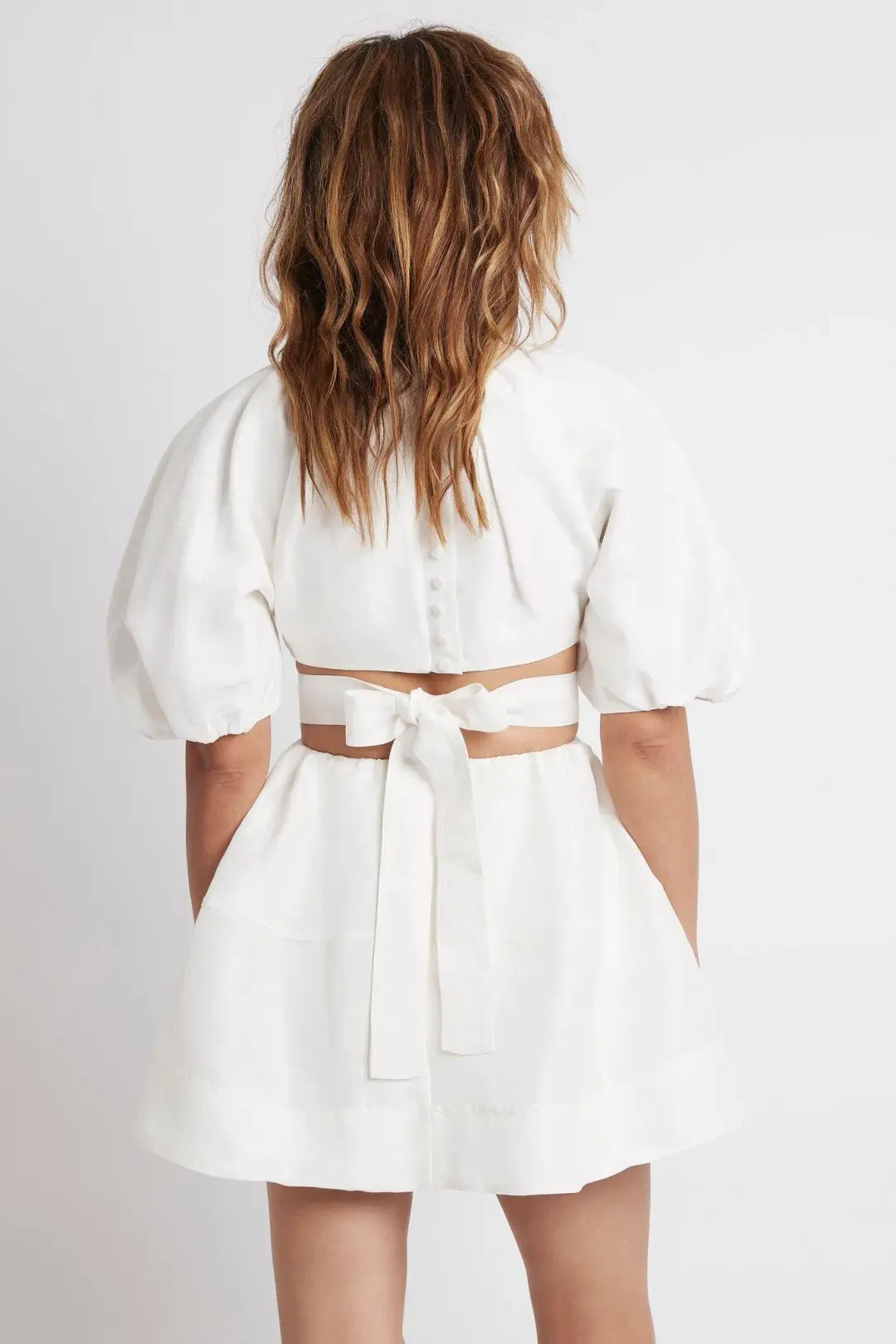 Aje Psychedelia Cut Out Mini Dress White Size 6 for rent on The Volte - main image