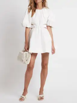 Aje Psychedelia Cut Out Mini Dress White Size 6 for rent on The Volte - image 1