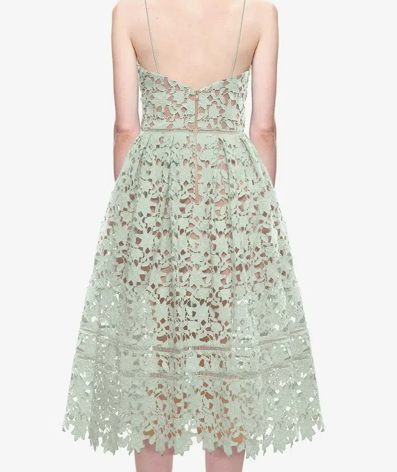 Self Portrait Azaela Midi Dress Mint Size 8 for rent on The Volte - main image