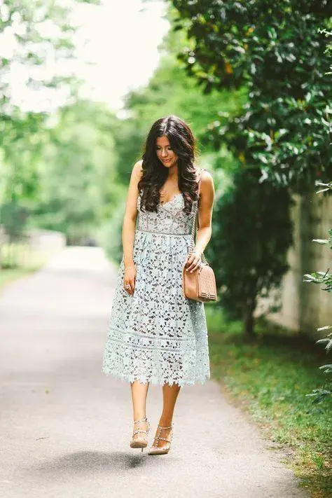 Self Portrait Azaela Midi Dress Mint Size 8 for rent on The Volte - main image