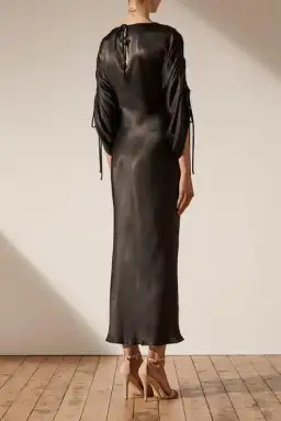 Shona Joy Wright Ruched Sleeve Midi Black Dress Size 8 for rent on The Volte - image 3