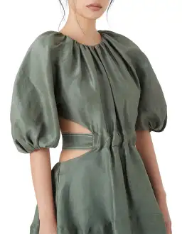 Aje Mimosa Cutout Midi Dress Green Size 10 for rent on The Volte - image 4
