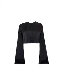 Orseund Iris Drop Shoulder Top and Ballerina Wrap Skirt Set Black Size 8