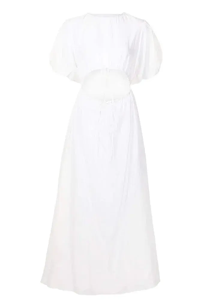 Sir the Label Franc Puff Sleeve Mini Dress in Chalk White Size 1 for rent on The Volte - main image