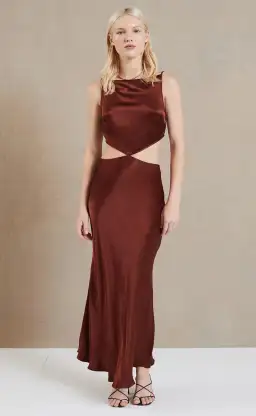 Bec and Bridge Cherry Camilla Cut Out Maxi Dress in Brown Size 8