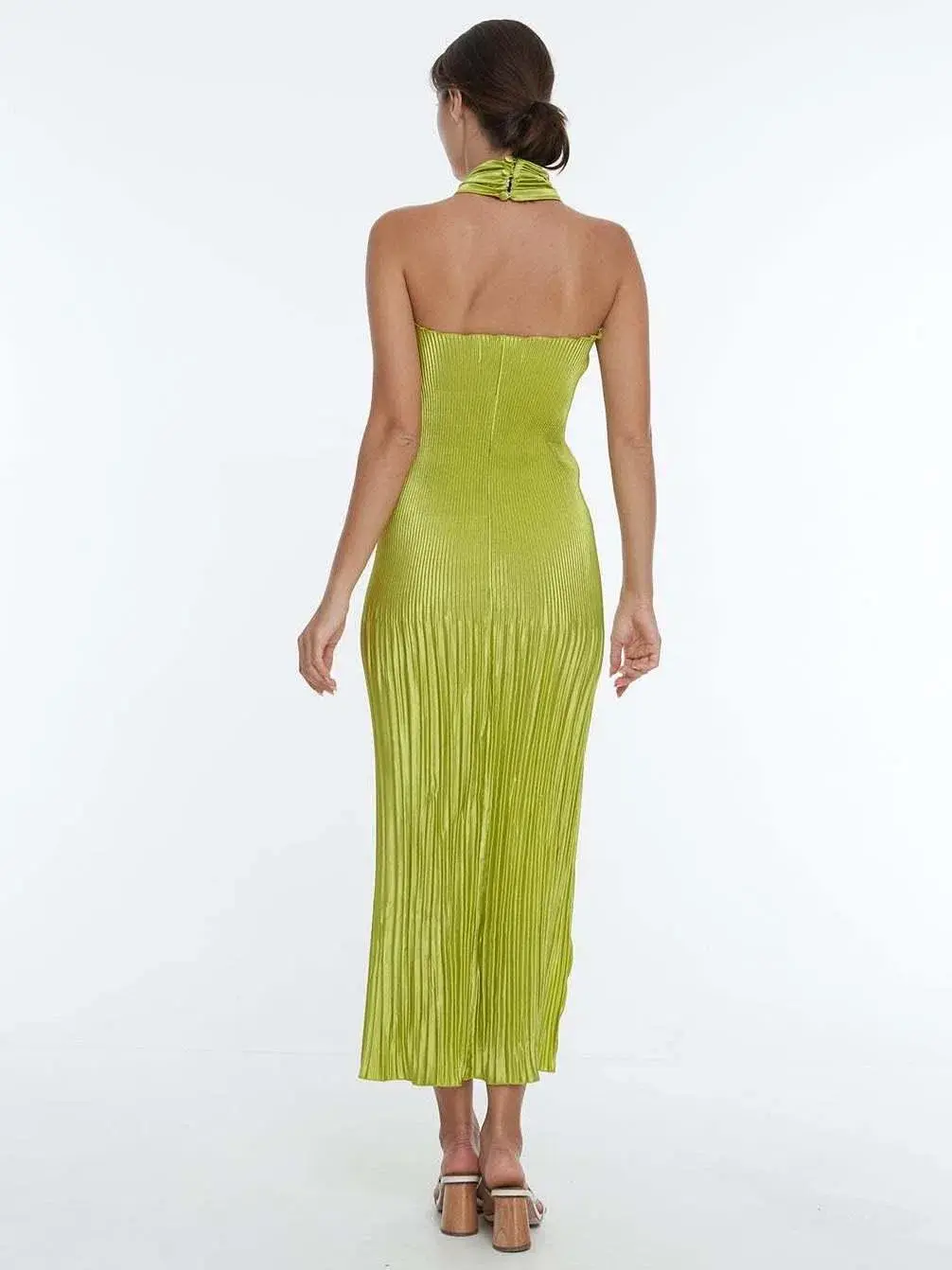 L’idee soirée pleated halter dress for rent on The Volte - main image