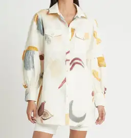 Sir The Label Martine Shirt Dress Print Size 6