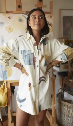 Sir The Label Martine Shirt Dress Print Size 6