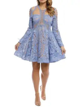 Thurley Bluebell Lace Dress Blue Size 8