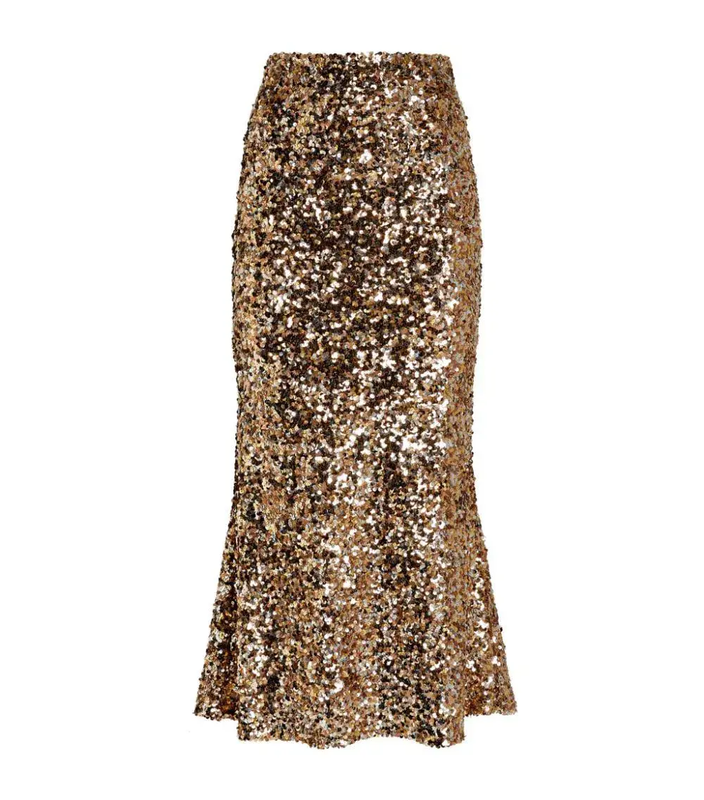 Shona Joy Faye Sequin Skirt Gold Size 8  - Image 3