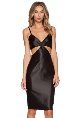 Misha Cut Out Midi Dress Black Size S for rent on The Volte - image 1