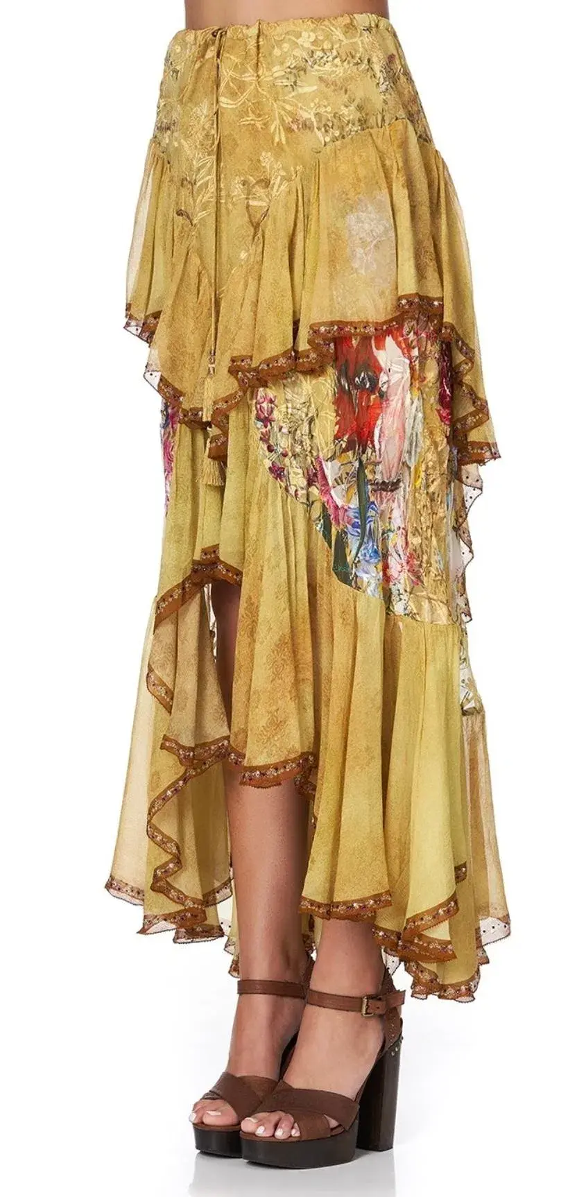 Camilla Among the Gumtrees Off Shoulder Halter Top and Maxi Skirt With Double Frill Set Print Size L for rent on The Volte - main image