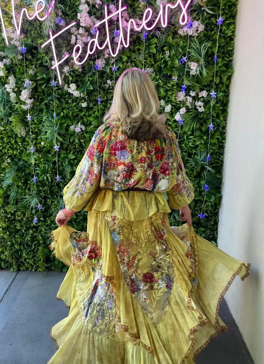 Camilla Among the Gumtrees Off Shoulder Halter Top and Maxi Skirt With Double Frill Set Print Size L for rent on The Volte - main image