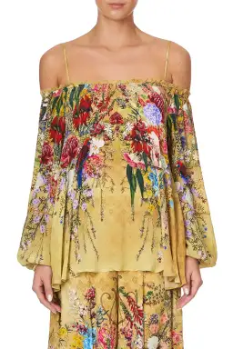 Camilla Among the Gumtrees Off Shoulder Halter Top and Maxi Skirt With Double Frill Set Print Size L for rent on The Volte - image 1