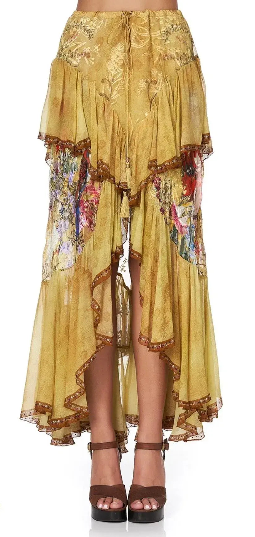 Camilla Among the Gumtrees Off Shoulder Halter Top and Maxi Skirt With Double Frill Set Print Size L for rent on The Volte - main image