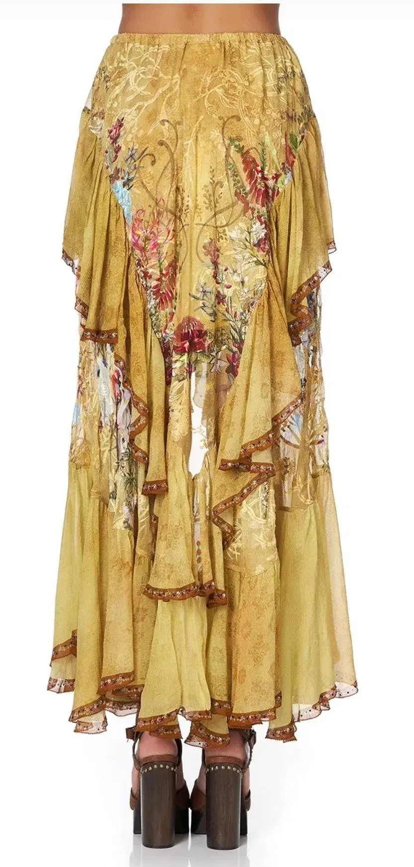 Camilla Among the Gumtrees Off Shoulder Halter Top and Maxi Skirt With Double Frill Set Print Size L for rent on The Volte - main image