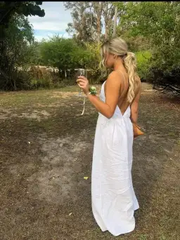 Natalie Rolt white linen dress for rent on The Volte - image 4