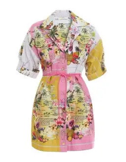 Zimmermann Nina Safari Mini Dress Print Size 8