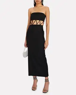 Christopher Esber Bandeau Infinity Loop Tie Dress Black Size 8 for rent on The Volte - image 1