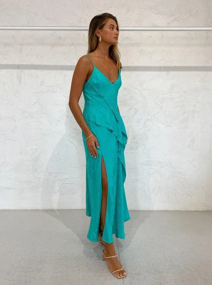Acler Godwick Dress in Electric Green Size 6 for rent on The Volte - main image