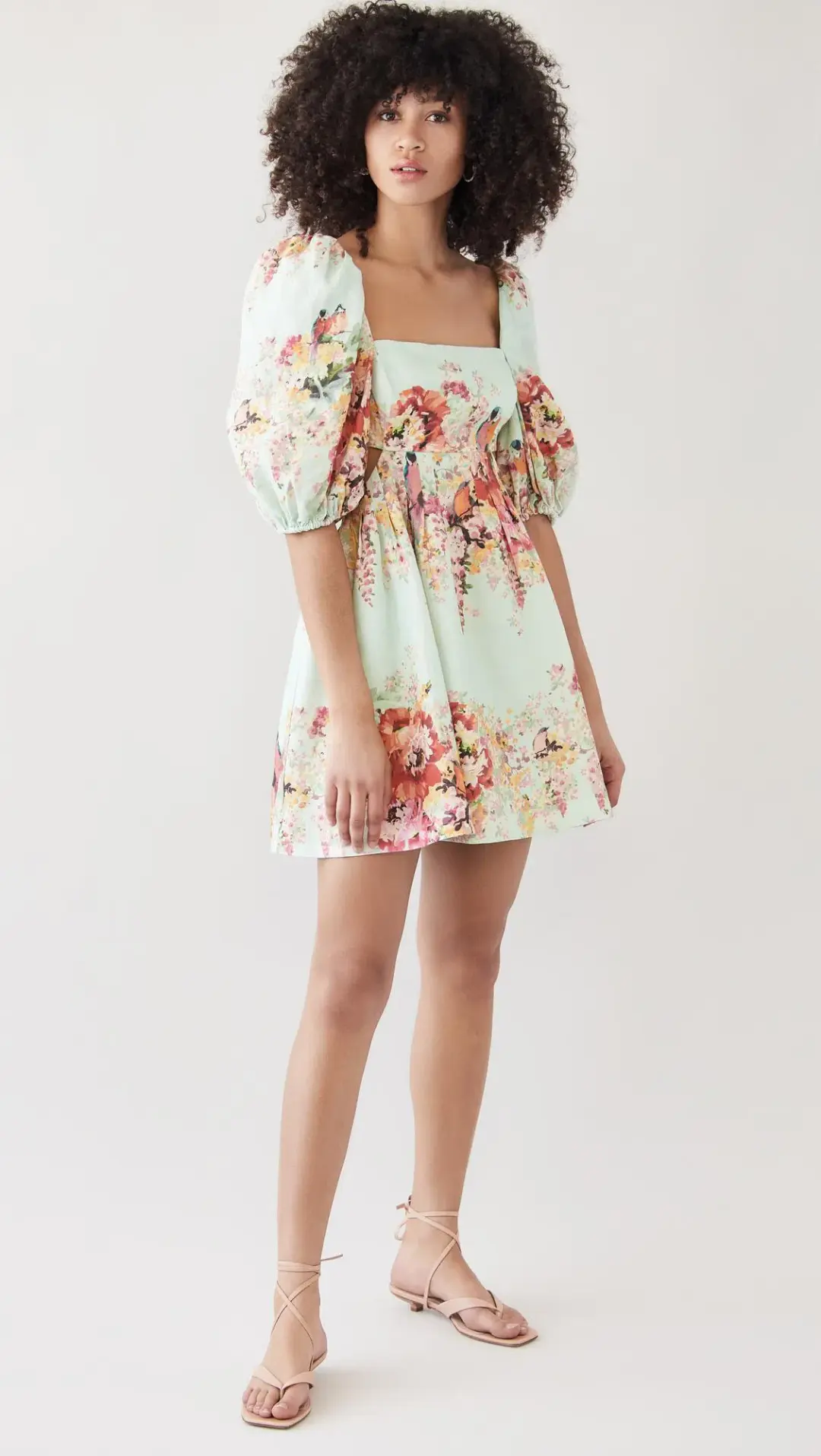 Zimmermann Mae Cut Out Mini Dress Print Size 6 for rent on The Volte - main image
