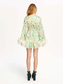 Alice McCall Swan Lake Feather Mini Dress Print Size 4